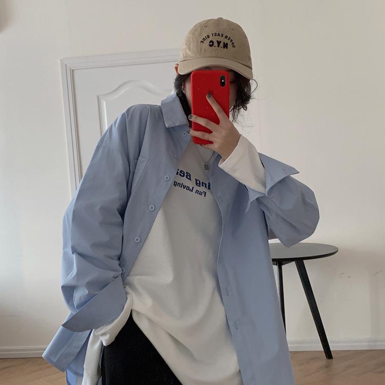 Korean Version Ins Loose and Thin Design Sense Niche Shirt Women's Gentle Wind Long-sleeved Shirt Top