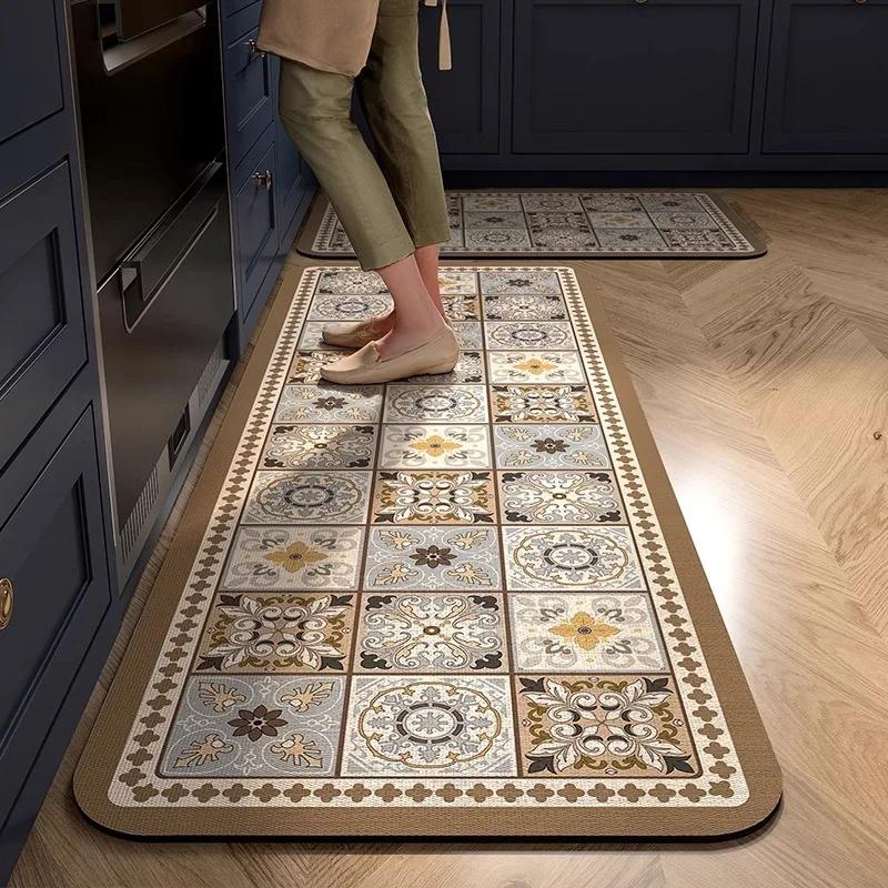 Kitchen Carpet PVC Leather Waterproof Oil-proof Anti-slip Floor Mat Non-slip Area Long Rug Home Decoration Alfombras De Cocina