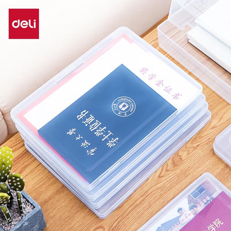 Deli A4 Transparent Portable File Box