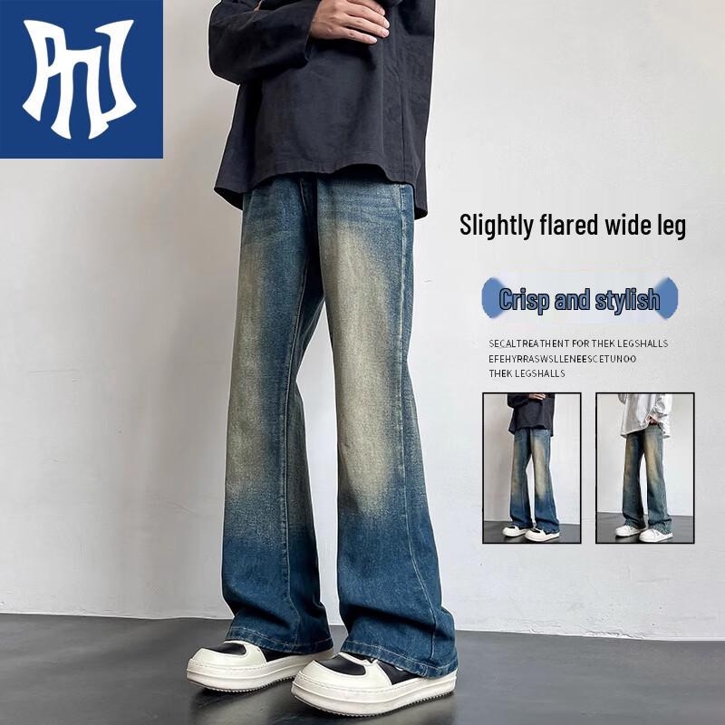 PNJ Men s American Retro Straight Wide Leg Jeans 3XL