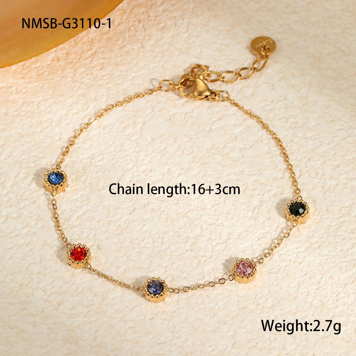 GEMCHIC Women s Geometric Cubic Zirconia Stainless Steel Bracelet