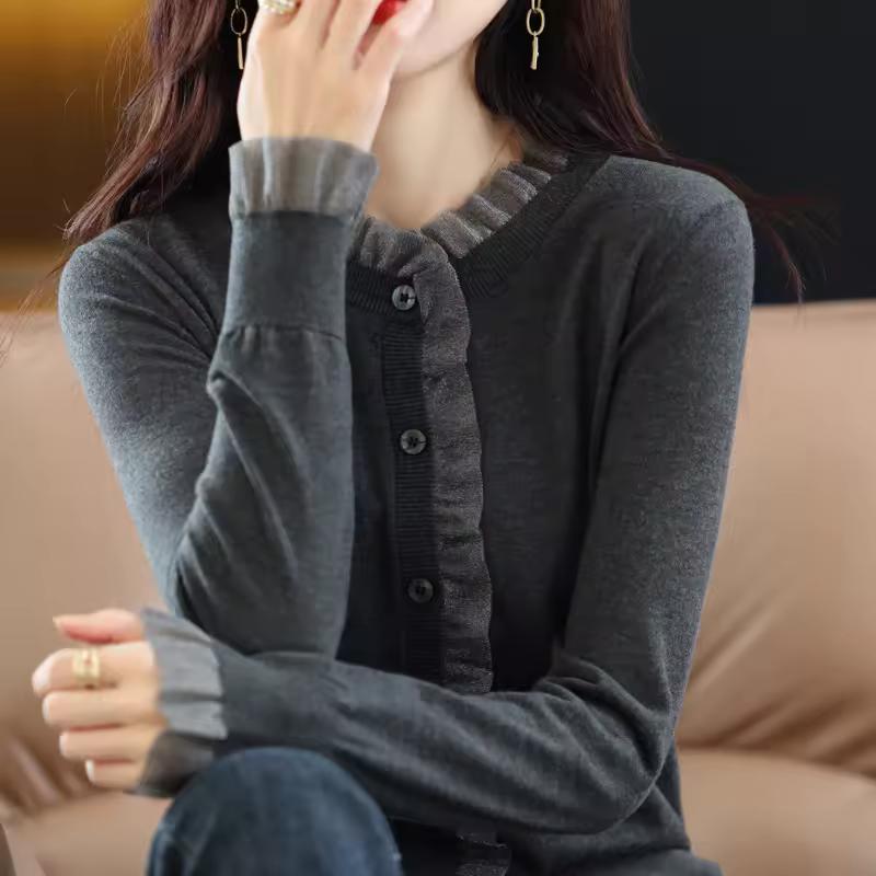Women s Spring/Fall Loose-Fit Korean-Style Cardigan, Slimming Knit Top Female XL