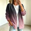 Damen Casual Knopfleisten-Jacke mit Farbverlaufdruck für den Alltag
