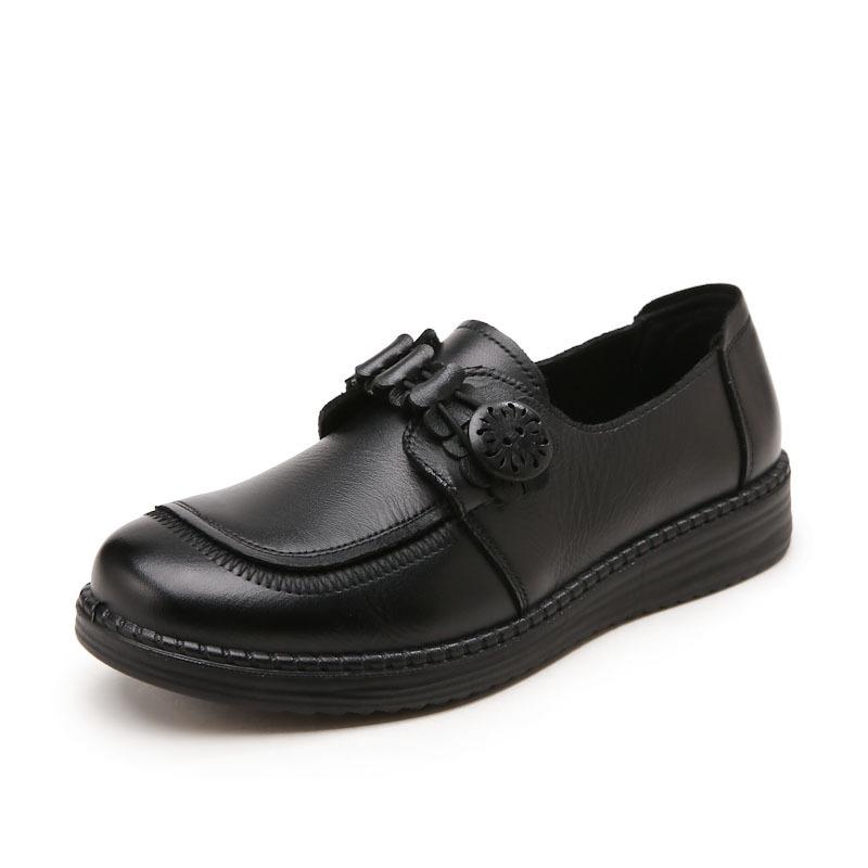 New leather mother shoes casual leather shoes light and comfortable non-slip soft sole in the elderly women's shoes spring and autumn