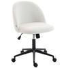 Teddy Fleece Office Chair with Wheels - Cream White