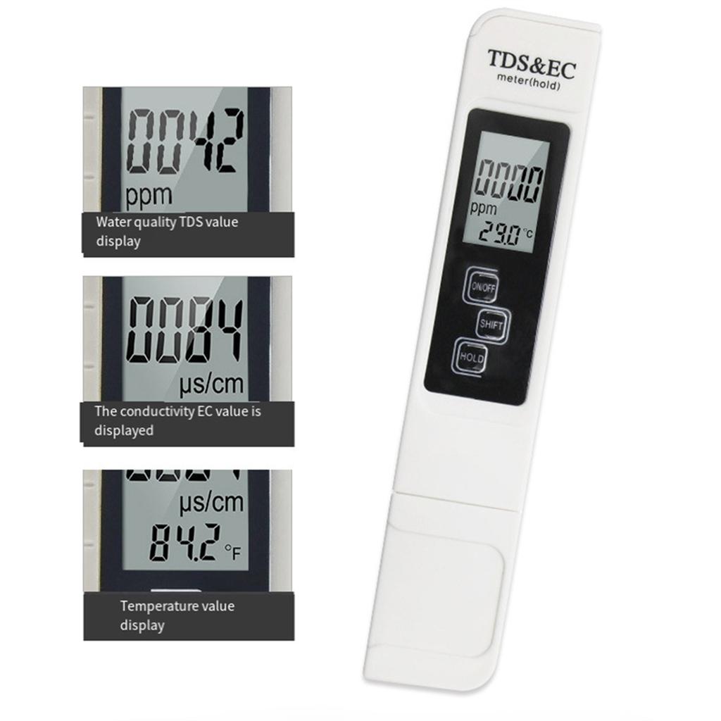 2025 New+ TDS Meter Digital Water Tester Digital 0-14 PH Meter Tester 0-9990ppm TDS&EC LCD Water Purity PPM Aquarium Filter