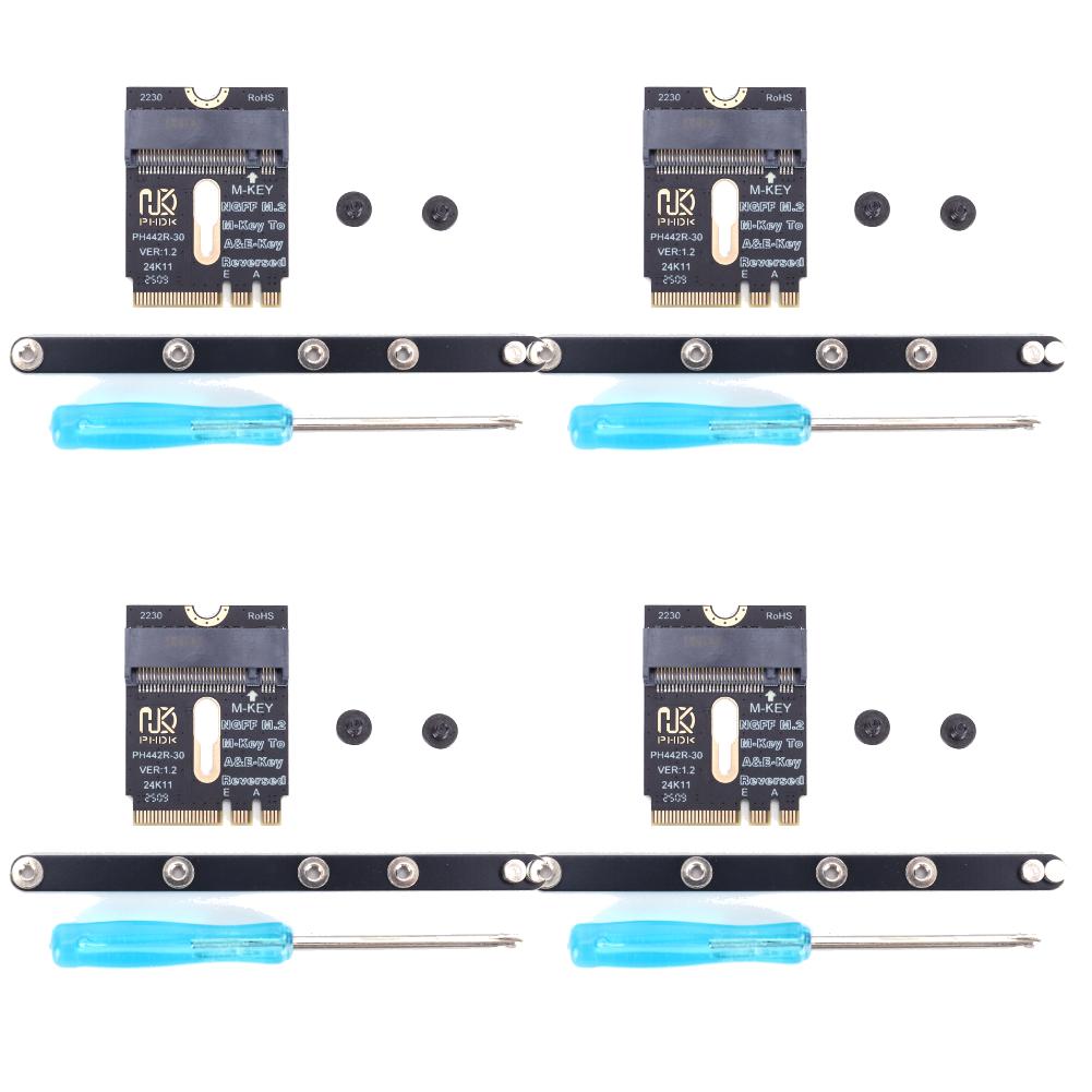 NGFF A+E-Key Male To NVME M-key Female Extension A/E Key To M Key PCIE 4.0 Riser Card for 2230 2242 2260 2280 NVME SSD