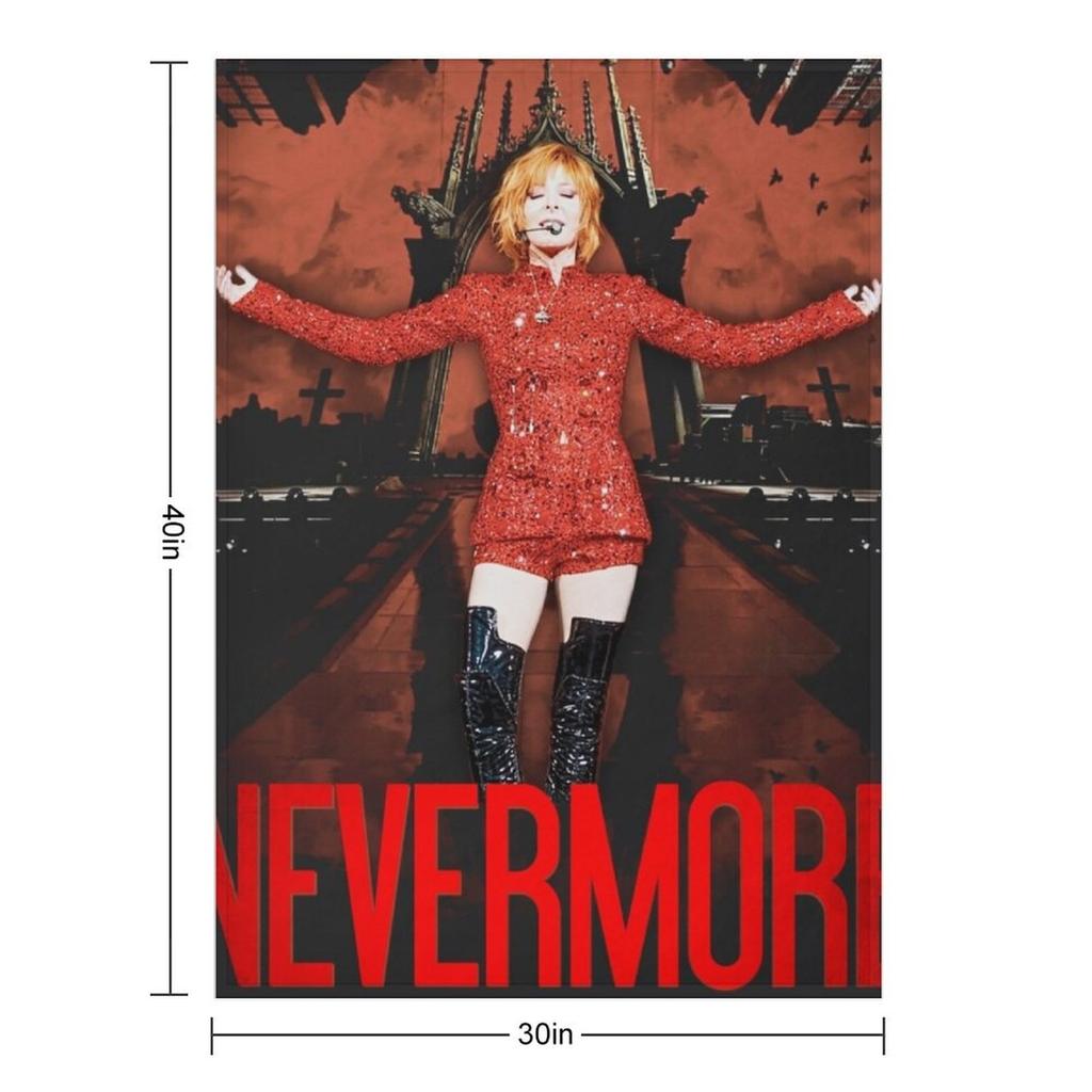 Mylene Farmer Nevermore Poster 2024 Kuscheldecke Schweres Karomuster Umzug für Sofa Decken