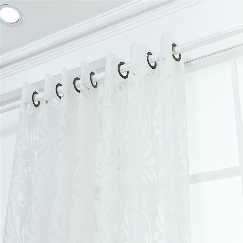 Elegant Flower Sheer Window Curtain Voile Drapery Panel 39''x98'' Purple