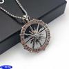 Titanium Steel Hip-Hop Compass Necklace Fashion Hip-Hop Necklace Men'S And Women'S Sweatshirt Chain Stainless Steel Statement Accessories