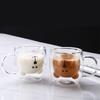 Double-layer Glass Cup 250ml Bear Tea Coffee Cup Gift Coffee Mug  Home Furnishings