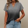 Dames tops: T-shirt met korte mouwen, zomerse V-hals shirts, werkblouses, zakelijke tunieken