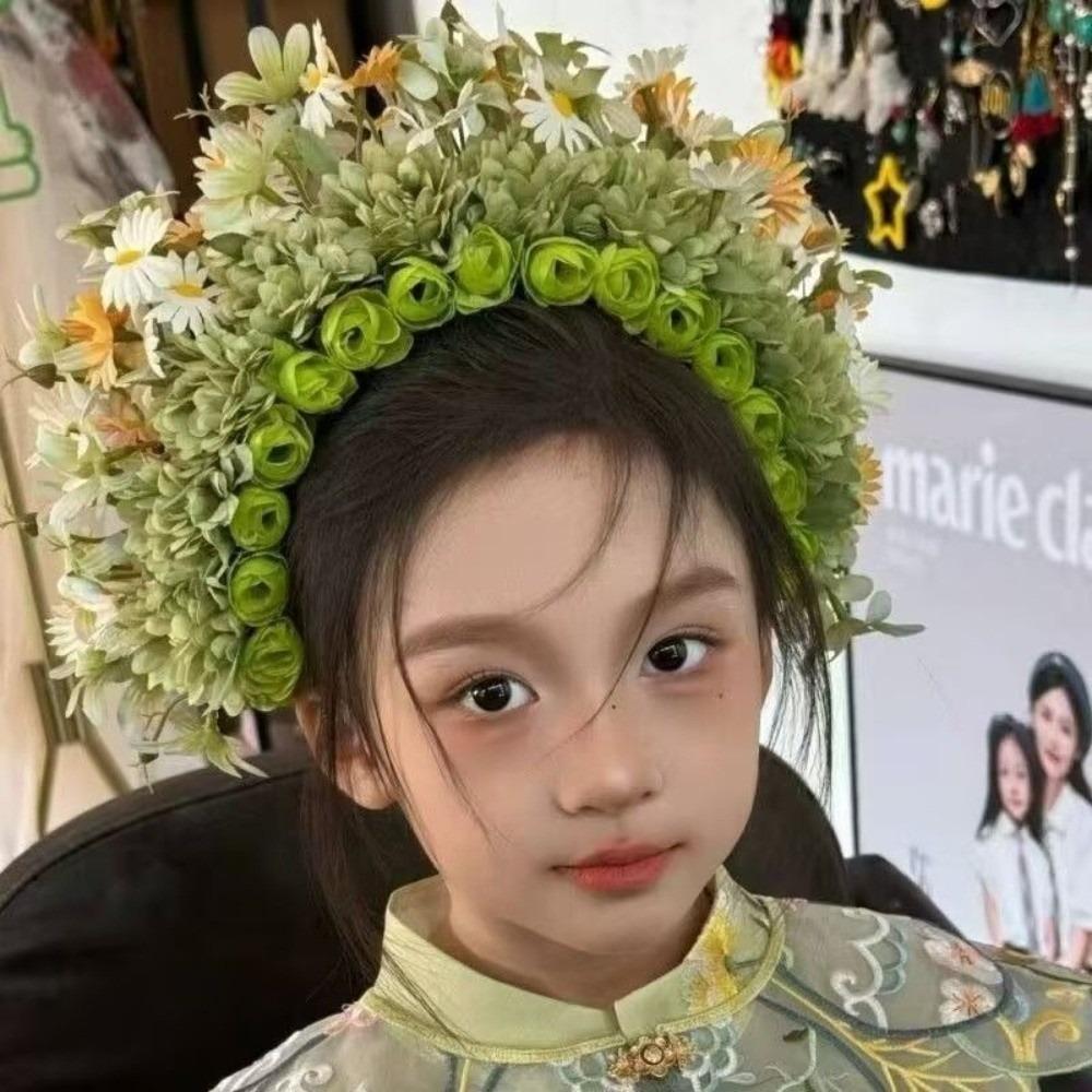 Chinese Style Hairpin Flowers Headband Hair Clip Floral Bridal Wedding Tiara Flower-decorated Girls Headwear Hair Accessories