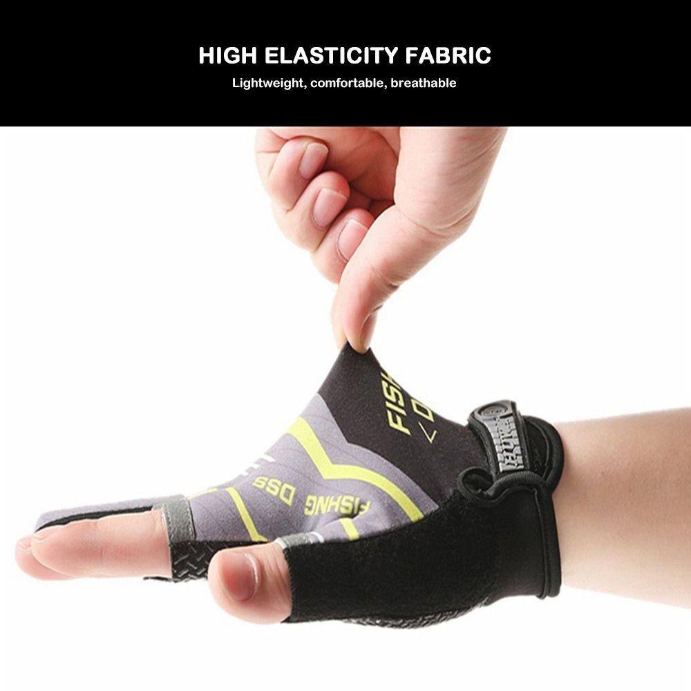 Anti-Slip Three Finger Cut Gloves Ice Silk 3 Finger Glove New Fishing Gloves Fish Equipment