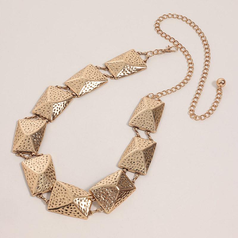 Geometric Metal Waist Chain With Hook Closure For Fashion Women Spring