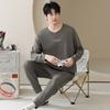 Pajamas Men's Autumn and Winter Cotton Long Sleeve 1011 New Men's Autumn Simple Wear Bundle Pants Loungewear