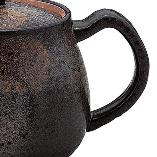 Sohogama Pottery Pot, Bizen Style Peko Pot (with Basket Mesh), 470cc, 482-27-243