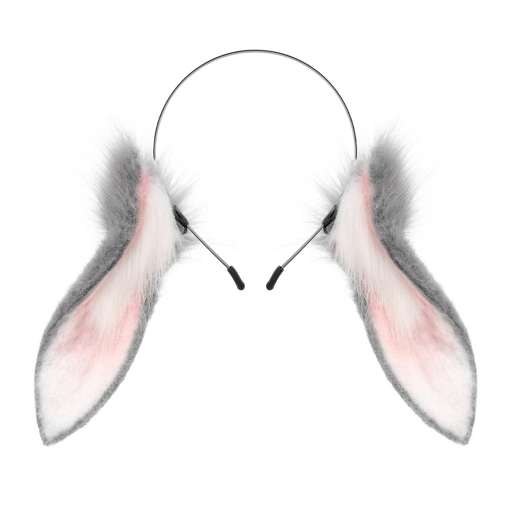 Tier Hasenohren Stirnband Kunstpelz Hasen Kopfschmuck Plüsch Haarband Party Cosplay Kostüm Zubehör