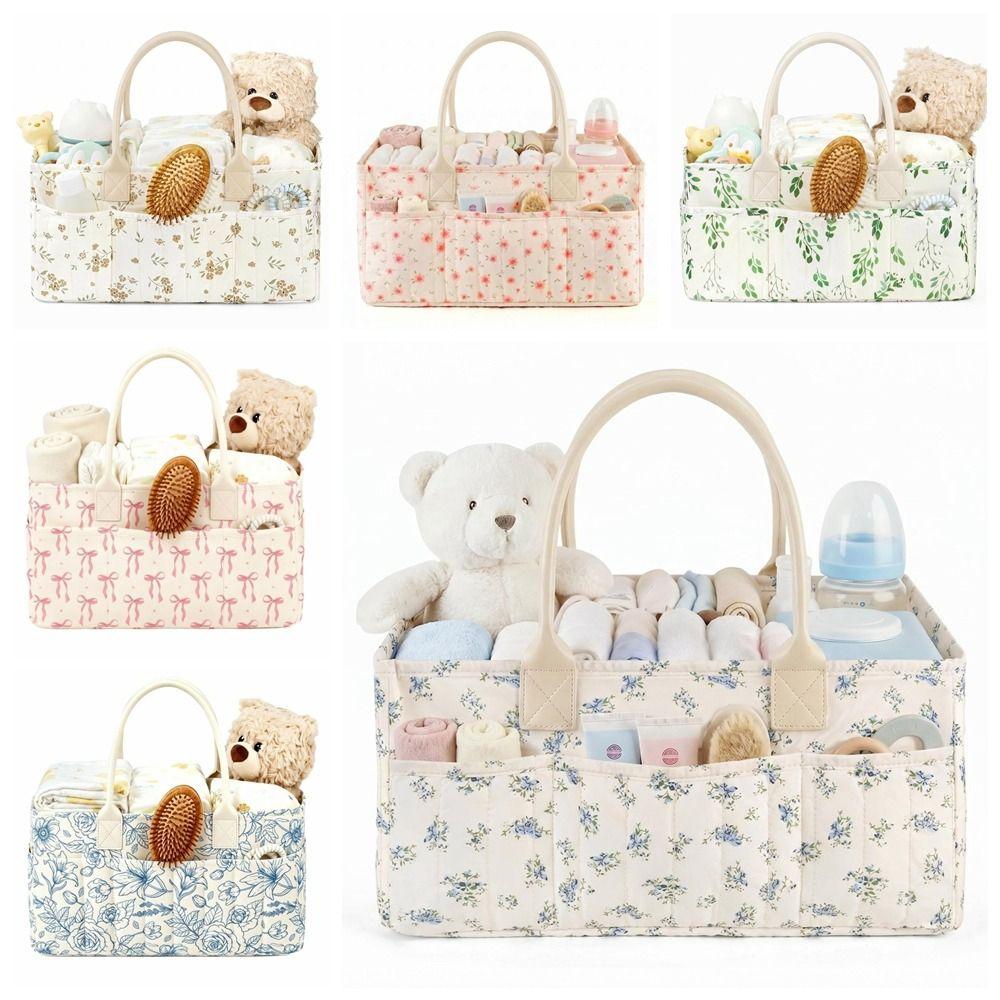 Large Capacity Nursery Storage Basket Portable Diaper Bag Gift for Baby Shower