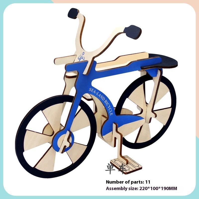 Children's Wooden 3D Puzzle Car Model Ornaments DIY Children's Educational Handmade Toys