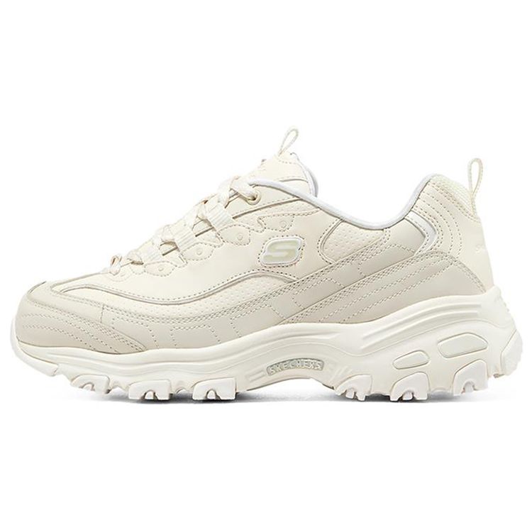 Skechers Women's White Dlites 1.0 Sport Minimalist Shock Absorbing Durable Low-Top Casual Shoes Sneaker Off- 149227-Ofwt Cm