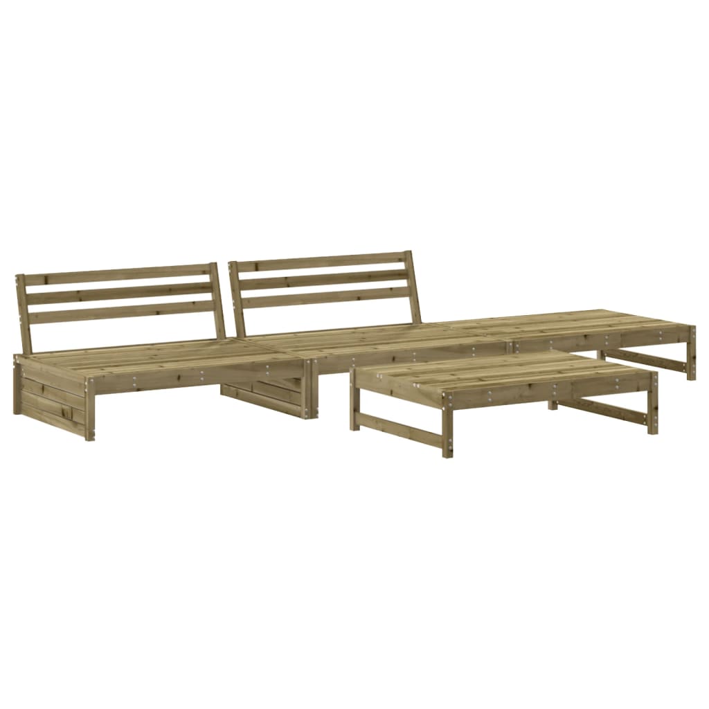 4 Piece Garden Lounge Set with Cushions Pressure Treated Pine Wood