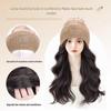Women's Fashionable Knitted Wool Hat with Realistic Non-Detachable Wig for Autumn/Winter 2025