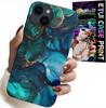 Etui Do Iphone 14 Plus - Niebiesko Zielony Marmurek Plecki Wzory