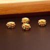Matte Gold Dragonfly Eye Beads with Nepal Turquoise Inlay for DIY Jewelry