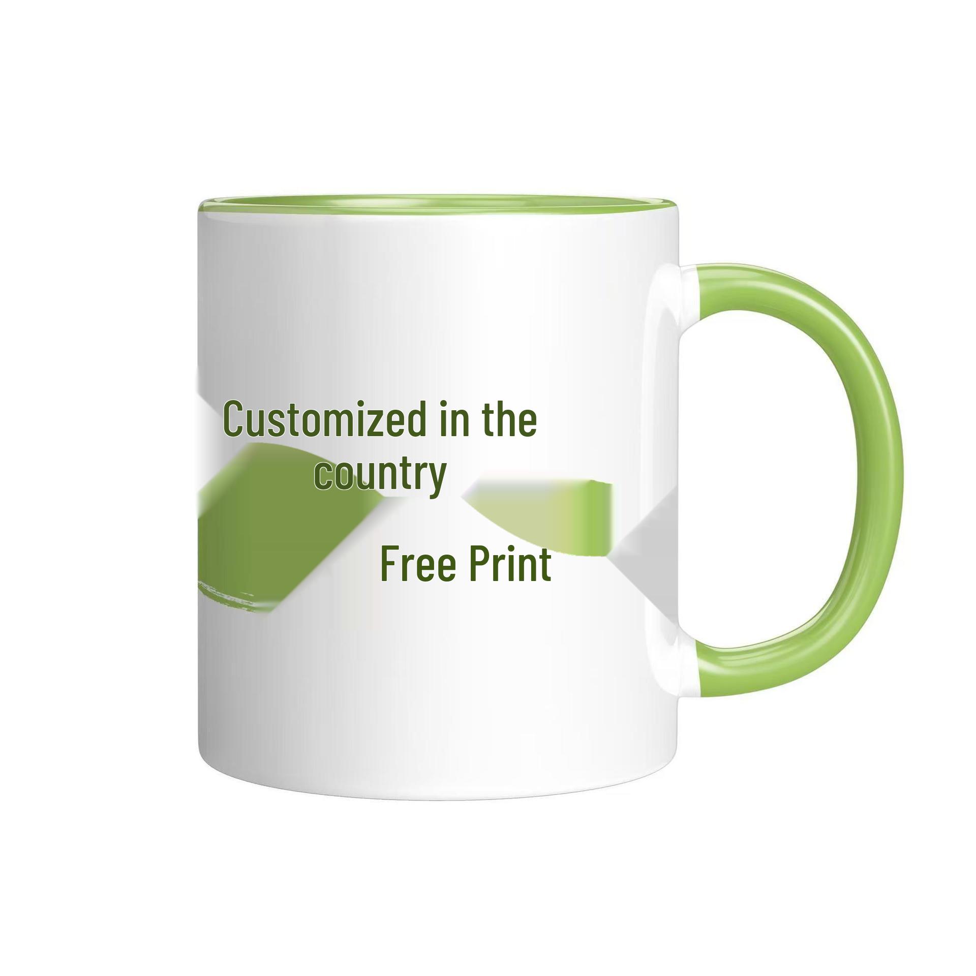 

Custom Ceramic Mug with Logo | Inner Color | Matte Finish | Souvenir Tea & Coffee Cup | White Porcelain Hot Drink Cup 301-400ml светло-зеленый