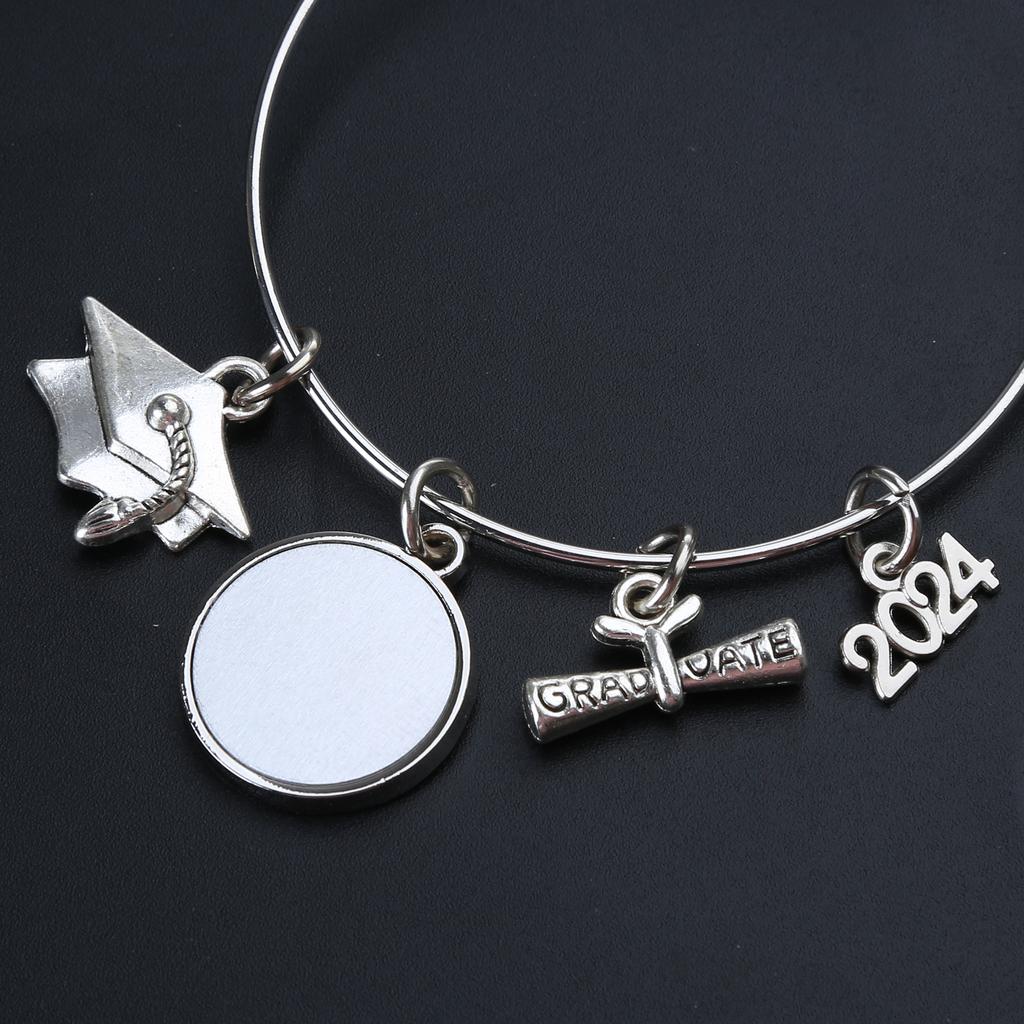 Sublimation Blank Photo Bracelet Heat Transfer Bezels Bangle Fashion 2023 Graduation Bracelet DIY Personalized Jewelry