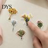 Retro Flower Stickers 50Pcs Bouquet Decorative Stickers, DIY Scrapbooking Journaling Floral Aesthetic Stationery Supplies Decals, Adhesive for
