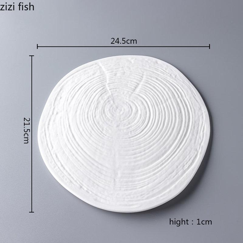 Farfurie ceramică, farfurie plată de 9,5 inch, farfurie pentru restaurant, desert, afișare, farfurii pentru friptură, farfurii pentru mâncare occidentală, veselă ceramică pentru acasă