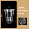 Disposable Transparent PET Cold Drink Cup with Lid Dessert Beverage Shop Takeaway Cup Suitable for Iced Coffee Frozen Yogurt Cheese, Milkshake Juice