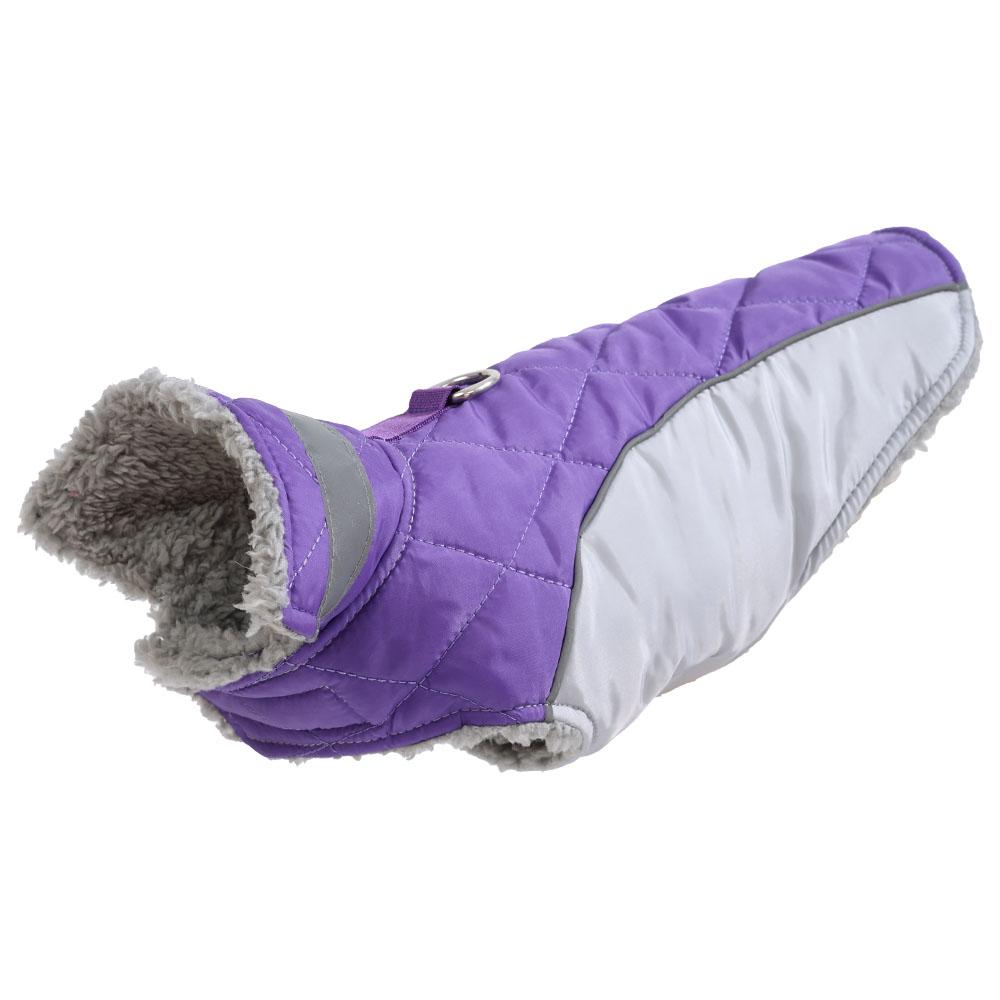 Waterproof Pet Clothes Winter Reflective Outdoor Puppy Apparel Fleece High Neck Jacket Coat With D-ring For Large Dogs Labradors