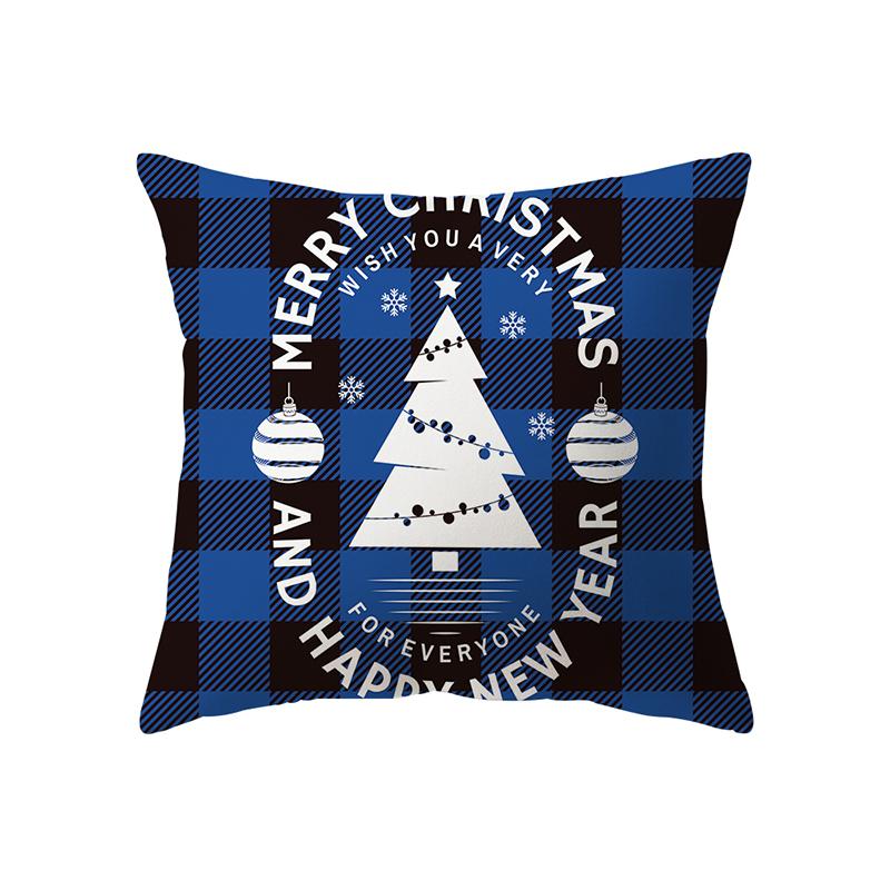 Christmas Theme Printed Pattern Cushion Cover Home Living Room Sofa Decoration Square Polyester Pillow Pillow Cover