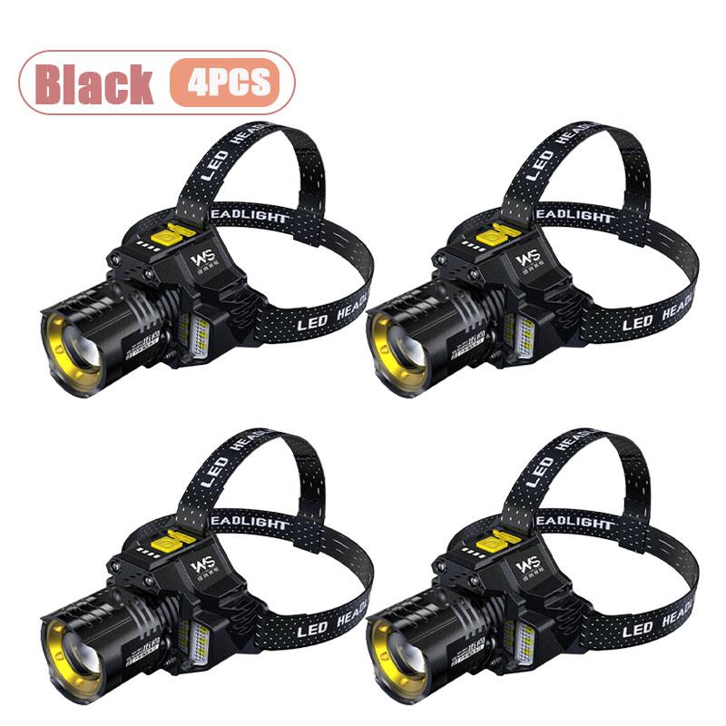 1/2/4PCS Super Bright LED Headlamp USB Rechargeable Waterproof IP65 for Home Repair Hiking Camping Fishing and Cycling