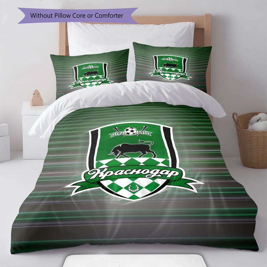 FC Krasnodar Fight Bedding Quilt Set Quilt Cover Pillowcase Home Decoration Birthday Gift (1 * duvet cover + 2 * pillowcase, without core)