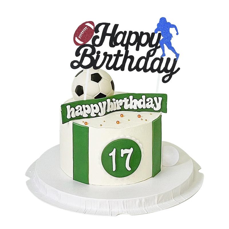 Fotbalová párty Všechno nejlepší k narozeninám Topper na dort Děti Chlapci Fotbal Sportovní téma Narozeninová dekorace Potřeby