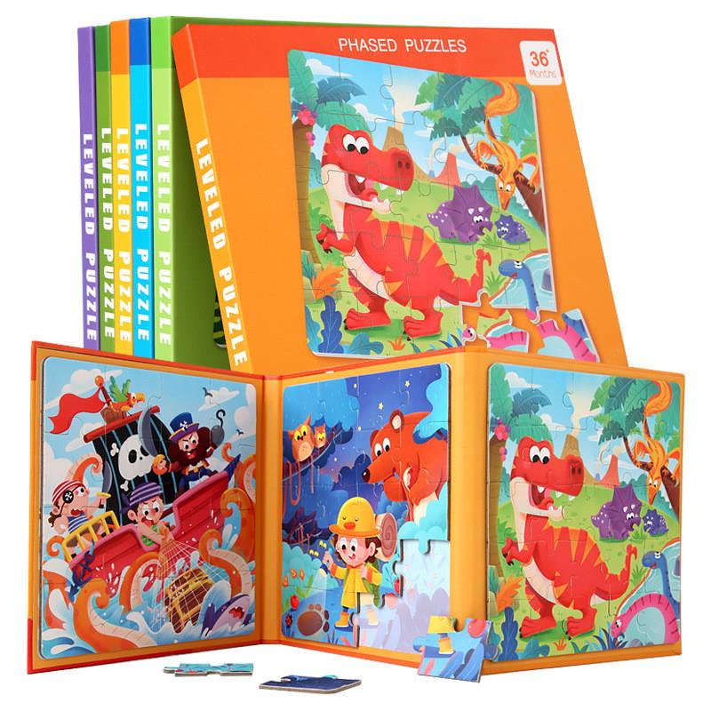 Kids Magnetic Foldable Puzzle Book With Animal Traffic Scenes For Learning Early