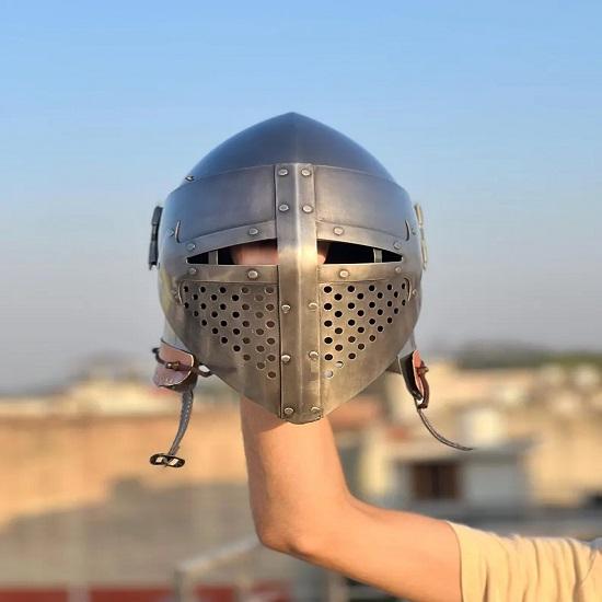 

Barbuta Visor Helmet Medieval Knight Armor Helmet 18g Mild Steel Warrior Perfect for LARP, Cosplay Halloween Costume