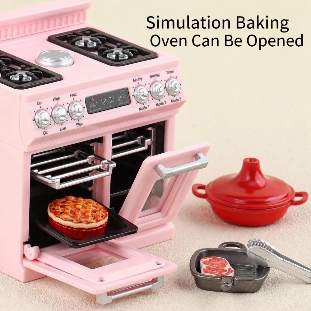 Compact Size Dollhouse Oven Kit Plastic Doll Kitchen Ware Model  Playtime Fun