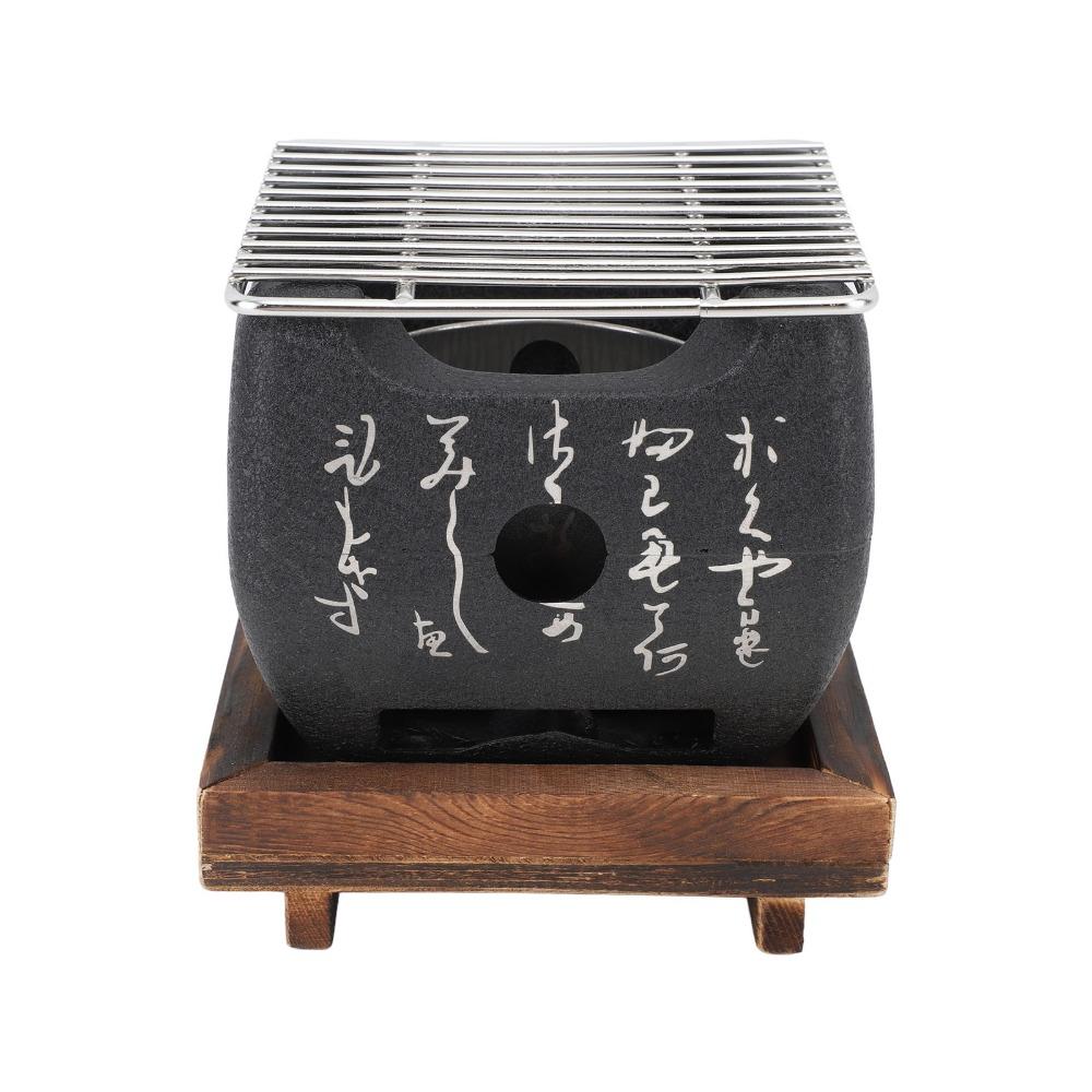 Griglia Giapponese a Carbone in Metallo Colato Tavolo BBQ Nero Griglia Hibachi Professionale Cottura BBQ