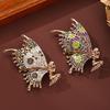 Delicate Floral Faerie Brooch Alloy Pin Featuring Butterfly Wing Elegant Suit Accessory Women Fashion Jewelry
