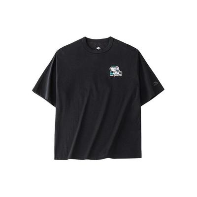Lifestyle Series Letter Print Versatile Knitted Sports Short Sleeve T-Shirt Women Tops Basic-Black 162428102-3