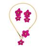 Stylish and Elegant Alloy Flower Pendant Necklace Earrings Set Women's Atmosphere High Sense Fashion Versatile