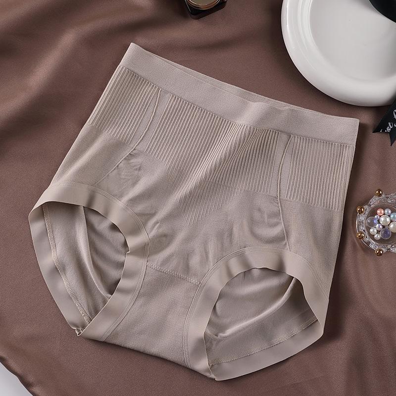 Large Size Ladies Spring and Autumn Light Plastic Hip Anti  Light Breathable Comfortable Belly High Waist Triangle Briefs