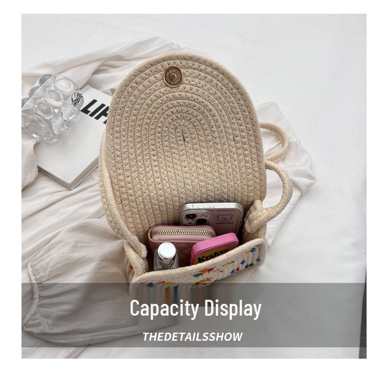 Summer Straw Woven Small Square Crossbody Bag: Fashionable Versatile Handmade Beach Accessory for Women