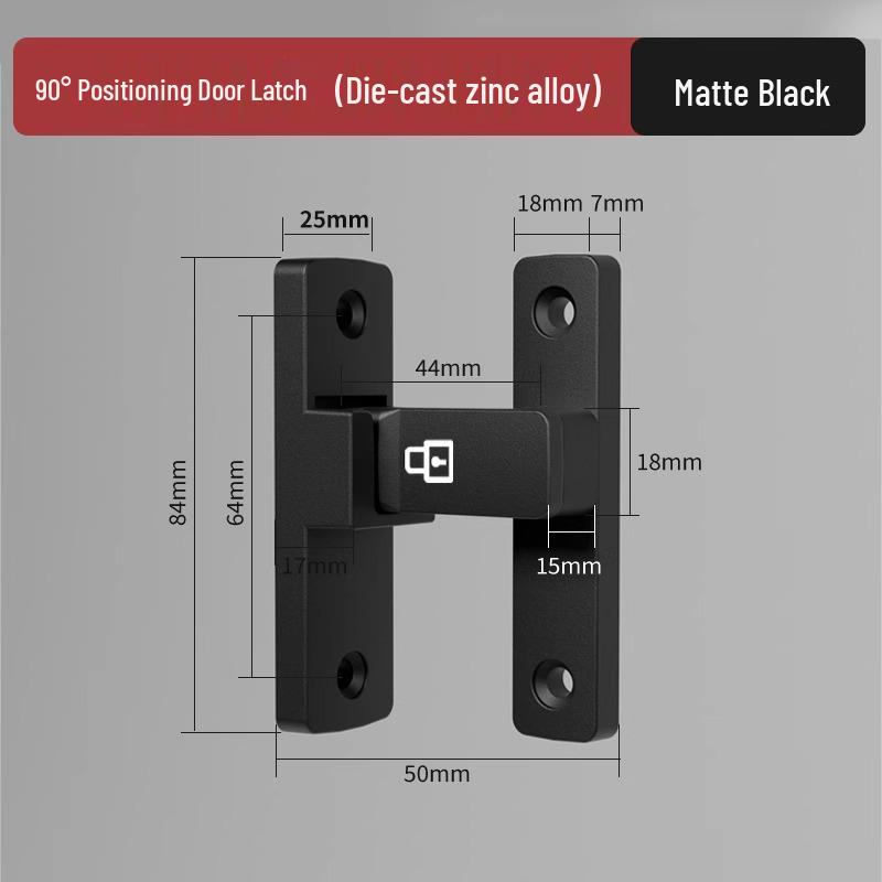 Punch-Free Slide Bolt Latch for Bathroom and Indoor Doors