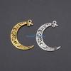 HX6F Alloy Symbol Filigree Pendant 10 Pieces Moon Charms for DIY